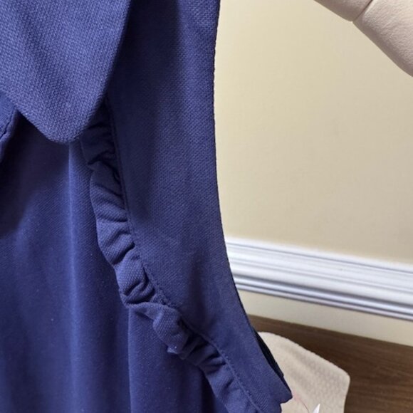 Lilly Pulitzer NWT Luxletic Martina Polo Top | UPF 50+ Navy Golf Ruffle Tank M - Picture 3 of 9